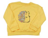 Žlutá lehká mikina s ježkem 