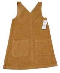 Nové - hnědé manšestrové šaty s kapsami George