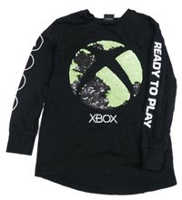 Černé triko s X-BOX z flitrů Next