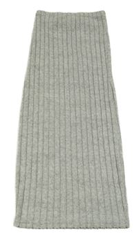 Šedá žebrovaná sametová úpletová sukně shein