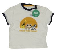 Nové - bílé tričko se zvířátky obaibi