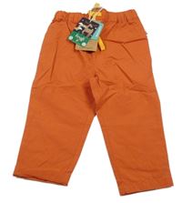 Nové - cihlové lehké plátěné kalhoty 