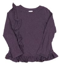 Fialové melírované triko s volánky Next