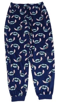 Tmavomodré plyšové pyžamové kalhoty se Stitchem Primark