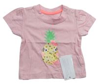 Růžové tričko s ananasem Early Days
