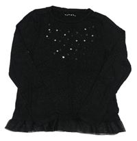 Černé třpytivé triko s hvězdami s flitry Nutmeg