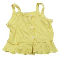 Žlutý žebrovaný crop top Shein