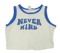 Bílo-modrý crop top s nápisem Shein