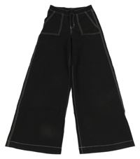 Černé široké riflové kalhoty H&M
