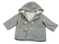 Šedý fleecový zateplený kabátek s kapucí zn. George