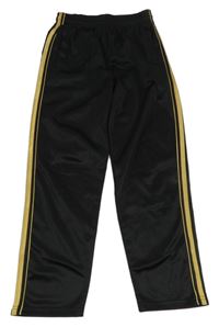 Černo-zlaté sportovní tepláky s pruhy 