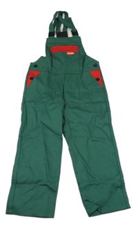 Zeleno-černé laclové pracovní kalhoty Planam