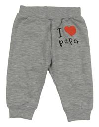 Šedé tepláky s nápisem a srdcem 