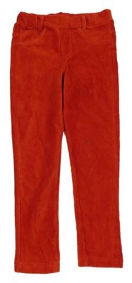 Červené žebrované sametové tregíny Tchibo