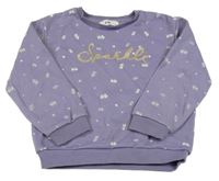 Lila květovaná mikina s nápisem C&A