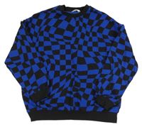 Černo-tmavomodrá kostkovaná mikina H&M