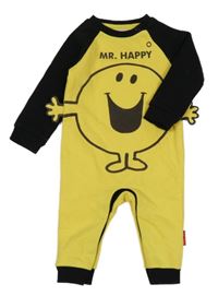 Žluto-černý teplákový overal s Mr. Happym