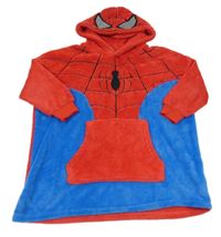 Červeno-modrá plyšová oversize domácí mikina s kapucí - Spiderman M&S