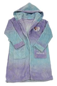 Lila-světlemodrý plyšový župan s kapucí - Frozen Primark
