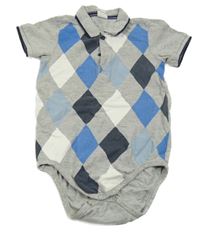 Šedo-modré kárované body s límečkem H&M