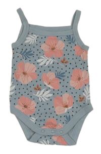 Světlemodro-růžové květované body C&A