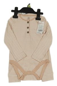 Nové - 2set - Bílo-světlerůžové pruhované žebrované body + legíny F&F