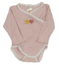 Bílo-růžové pruhované zavinovací body s hvězdou a srdcem 