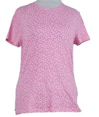 Dámské růžové kytičkované tričko M&S