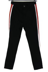 Dámské černé tregíny s pruhy Shein 