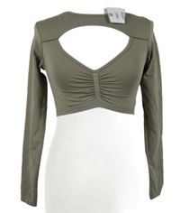 Nové - Dámské béžové sportovní crop triko Bershka 