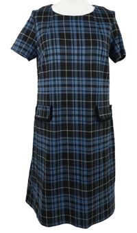 Dámské černo-modré kostkované šaty TU 