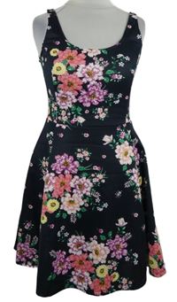 Dámské tmavomodré květované šaty H&M