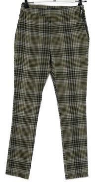 Dámské černo-béžové kostkované tregíny Zara 