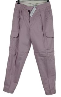 Nové - Pánské růžové cargo kalhoty s kapsami Topman vel. 30/30