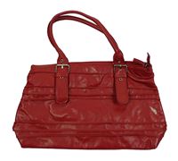Dámská červená koženková kabelka 