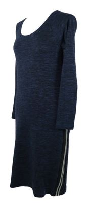 Dámské tmavomodré melírované svetrové těhotenské šaty s pruhy Supermom