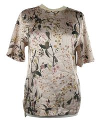 Dámské světlerůžovo-béžové květované tričko H&M