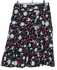 Dámská tmavomodro-bílo-červená vzorovaná plátěná sukně Gerry Weber 