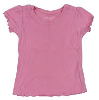 Růžové žebrované tričko PRIMARK