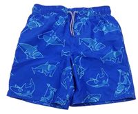 Modré plážové kraťasy se žraloky George