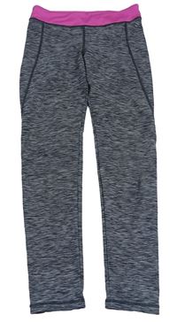 Šedo-černé melírované sportovní legíny H&M