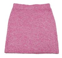 Růžová melírovaná pletená sukně Primark