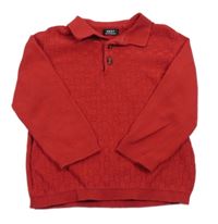 Červený kostkovaný svetr s límečkem Next