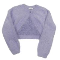 Lila chlupaté svetrové bolerko Next