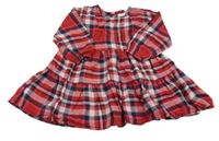 Červeno-růžovo-zelené kostkované šaty Next