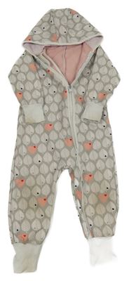 Khaki softshellová kombinéza s listy a kapucí 