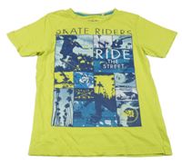 Neonově zelené tričko s potiskem C&A