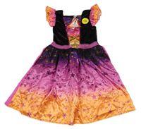 Nové - černo-růžovo-oranžové šaty s hvězdami F&F