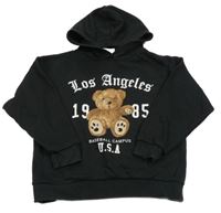 Černá mikina s medvědem a kapucí Matalan