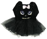 Kostým - Černé sametové body s tylovou sukní - kočka zn. H&M